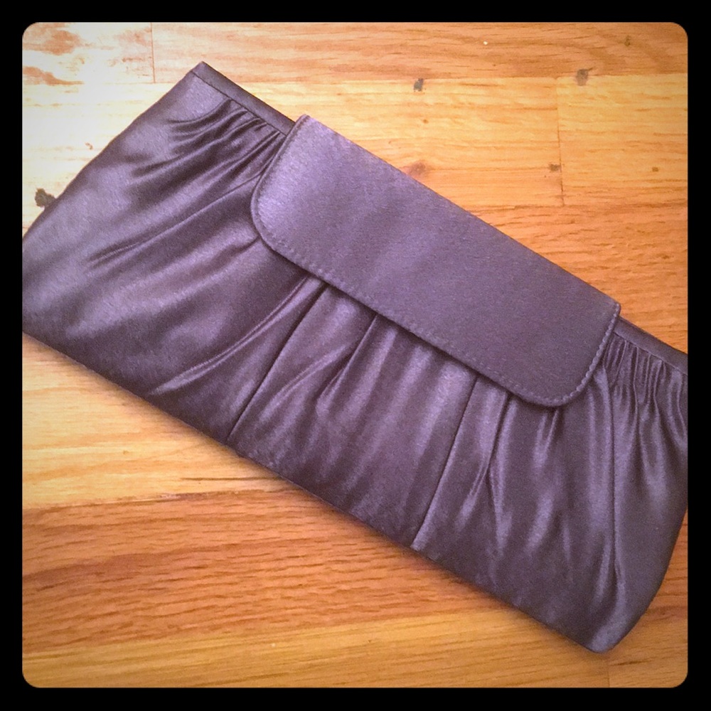 Never been used grey polyester clutch!